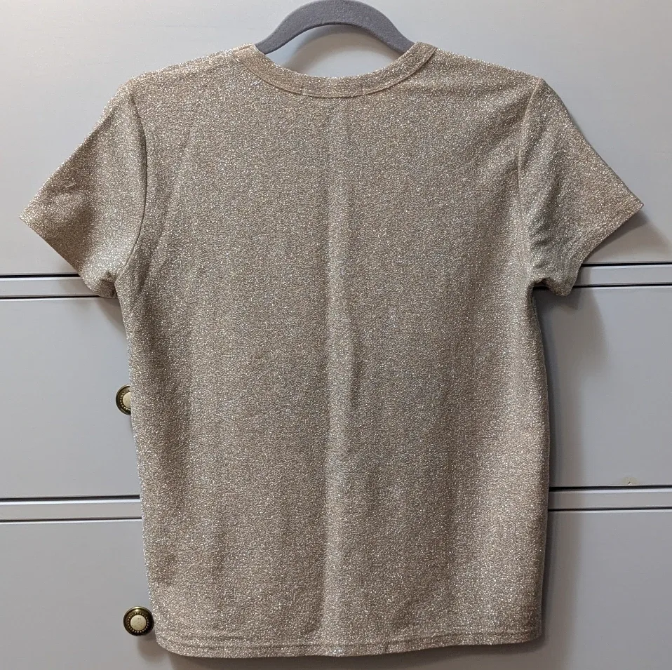 Forever 21 Small Champagne Short Sleeve Top #cleanout image indicator(2)
