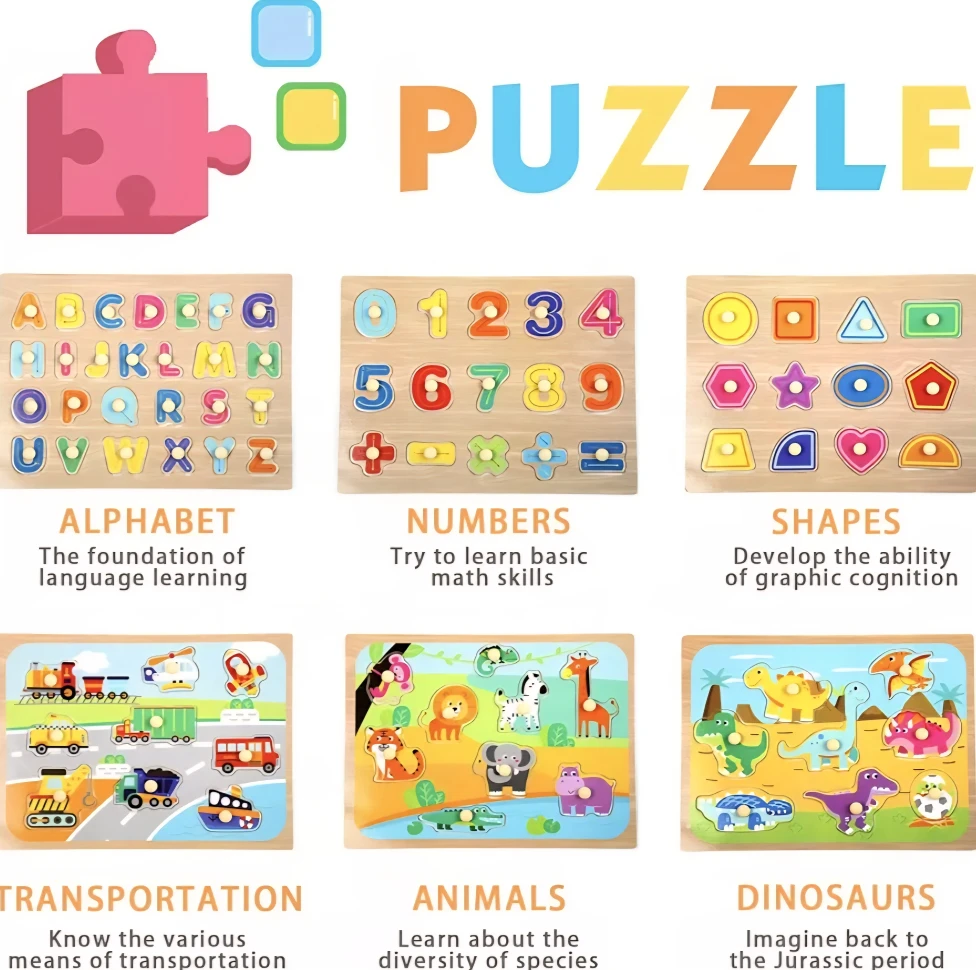 Peg Puzzles Wood City Set of 6 - photo 2
