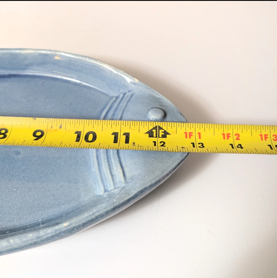 Blue Ceramic Fish Shaped Serving Dish - photo 3