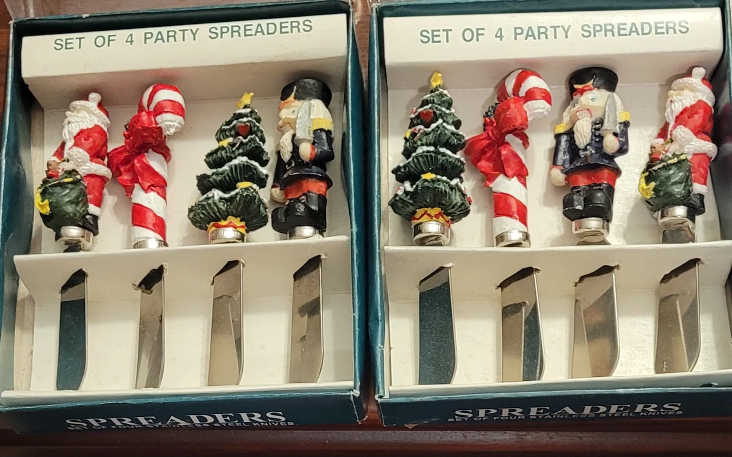 TWO Sets of 4 each Party Spreaders $19 for 2 sets OR $10.00 each