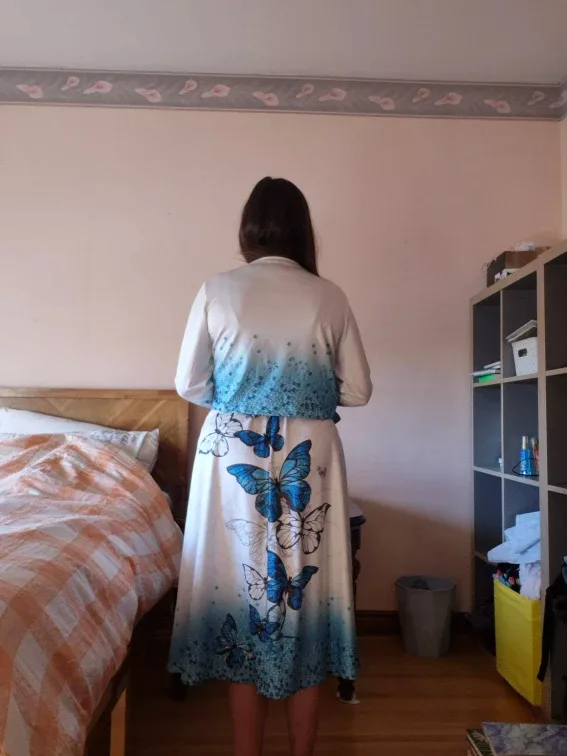 Butterfly Print Dress with Bolero Jacket image indicator(7)