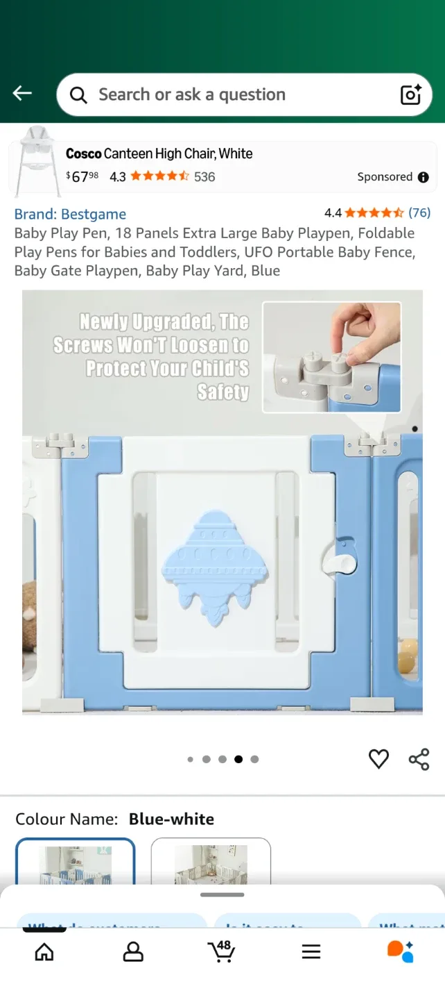 Bestgame Baby Play Pen - Blue & White image indicator(5)