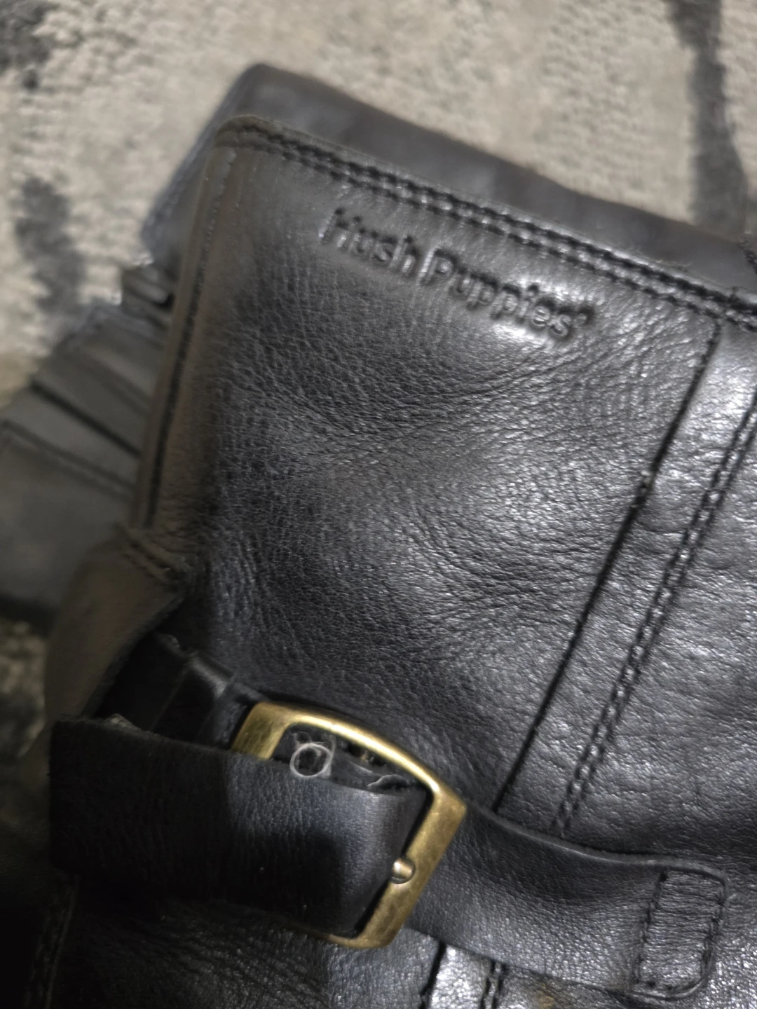 Hush Puppies Black Leather Warm Waterproof Wedge Boots - photo 3