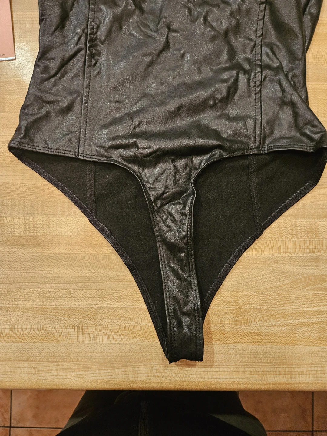 Bläsne Black Faux Leather Bodysuit - photo 2