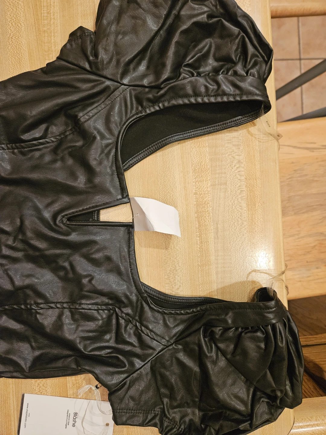 Bläsne Black Faux Leather Bodysuit - photo 5