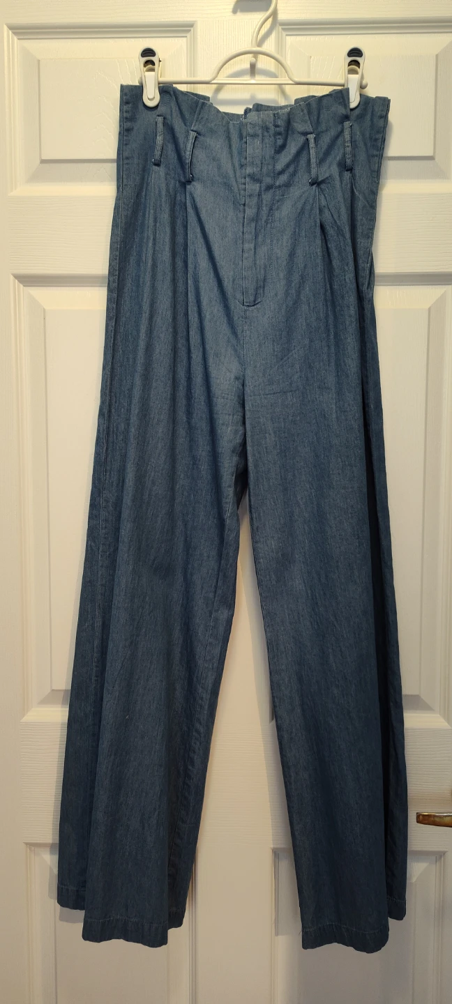 Wide Leg Denim Pants - Thin