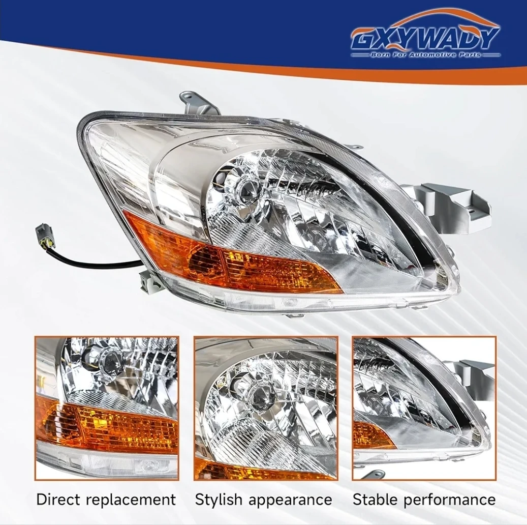 Headlight Assembly Pair for 2007–2011 Toyota Yaris Sedan - photo 2