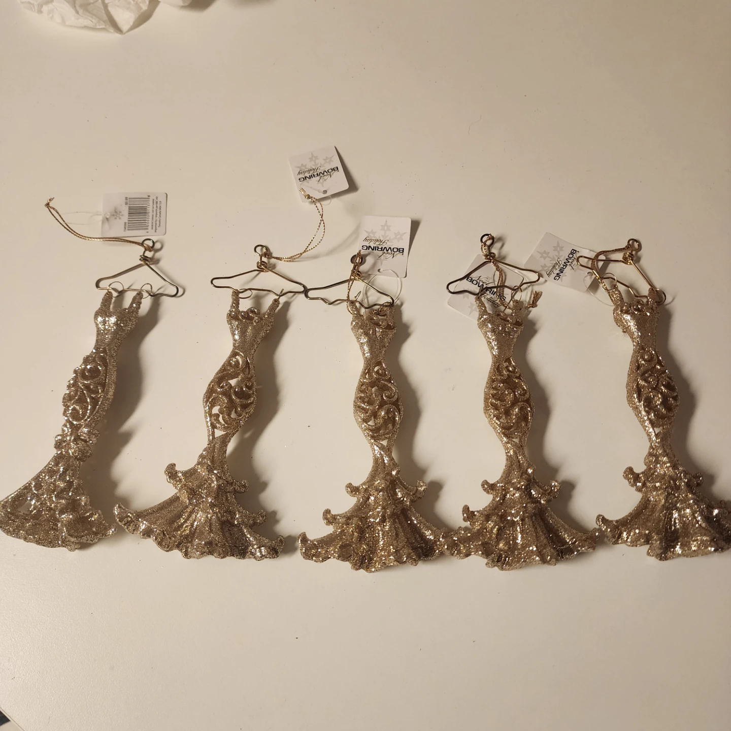 Bowring Holiday Dress Christmas Ornaments - Gold Glitter - photo 2