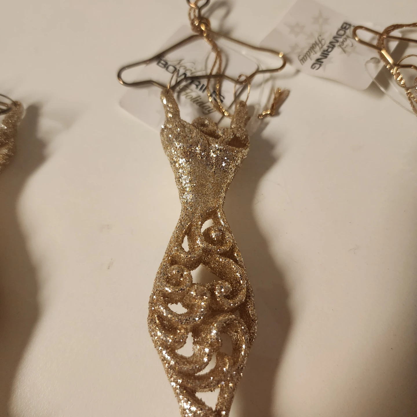 Bowring Holiday Dress Christmas Ornaments - Gold Glitter - photo 3