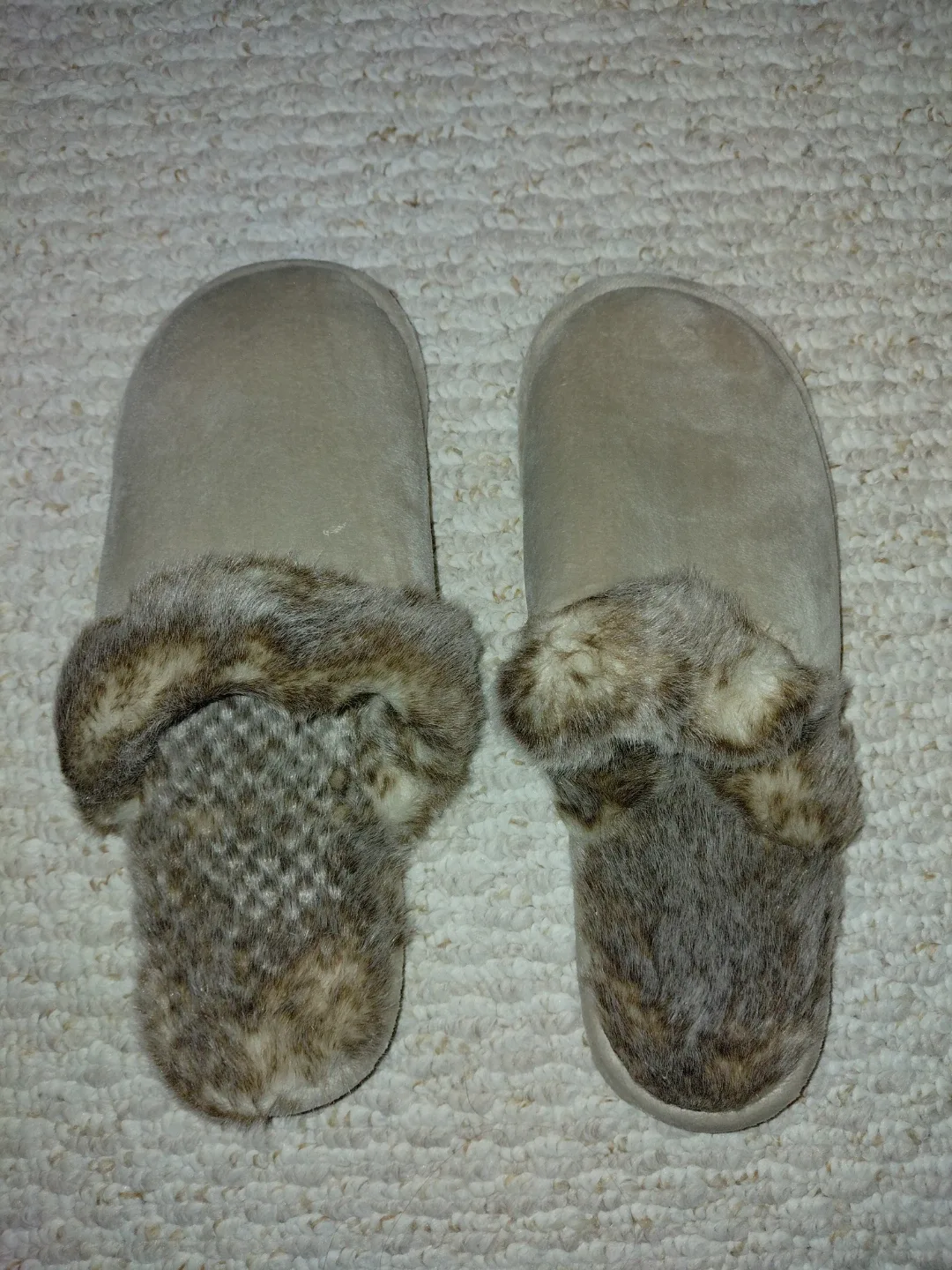 Restoration Hardware Slippers with Faux Fur Trim