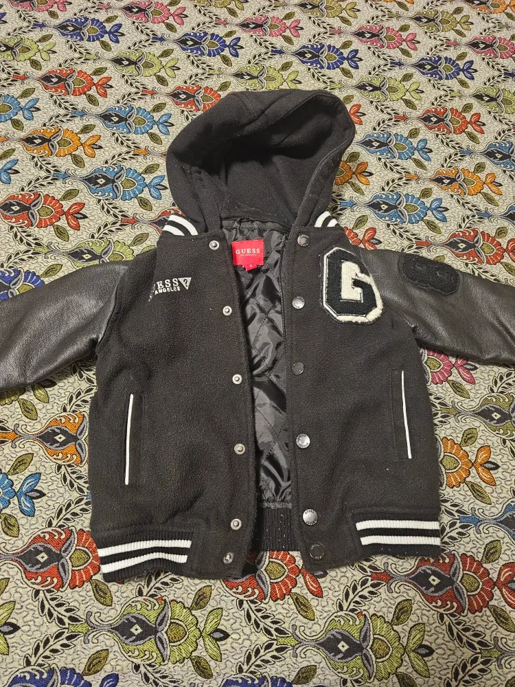 Guess Black Varsity Jacket - Size 3