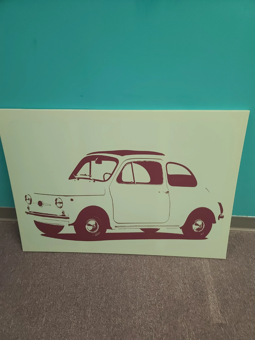 Fiat Car Silhouette Wall Art