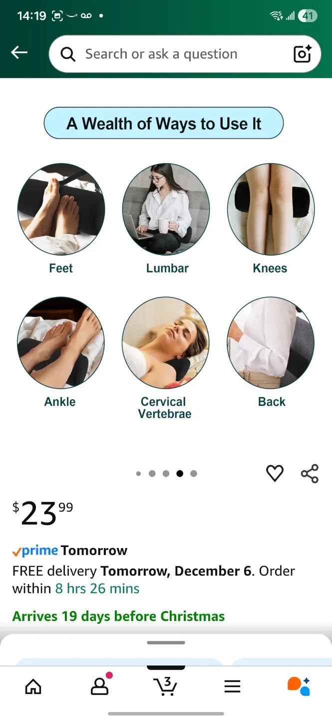 Lumbar Support Pillow - Ergonomic Black image indicator(5)