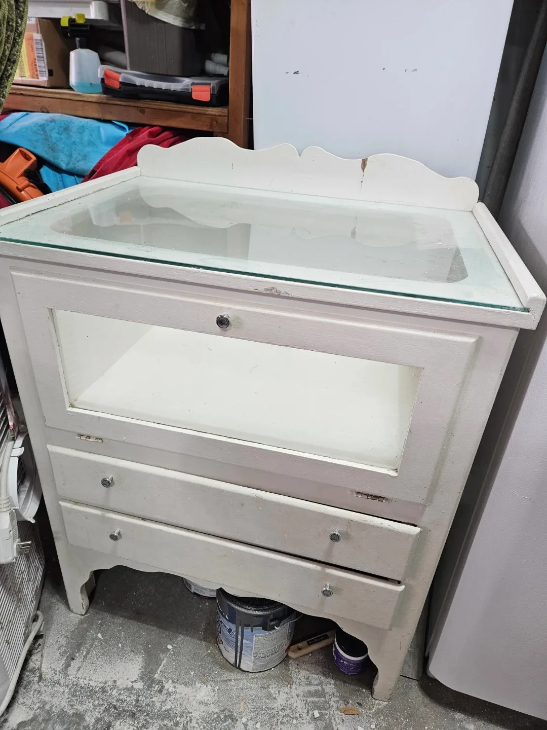 Antique White Display Cabinet