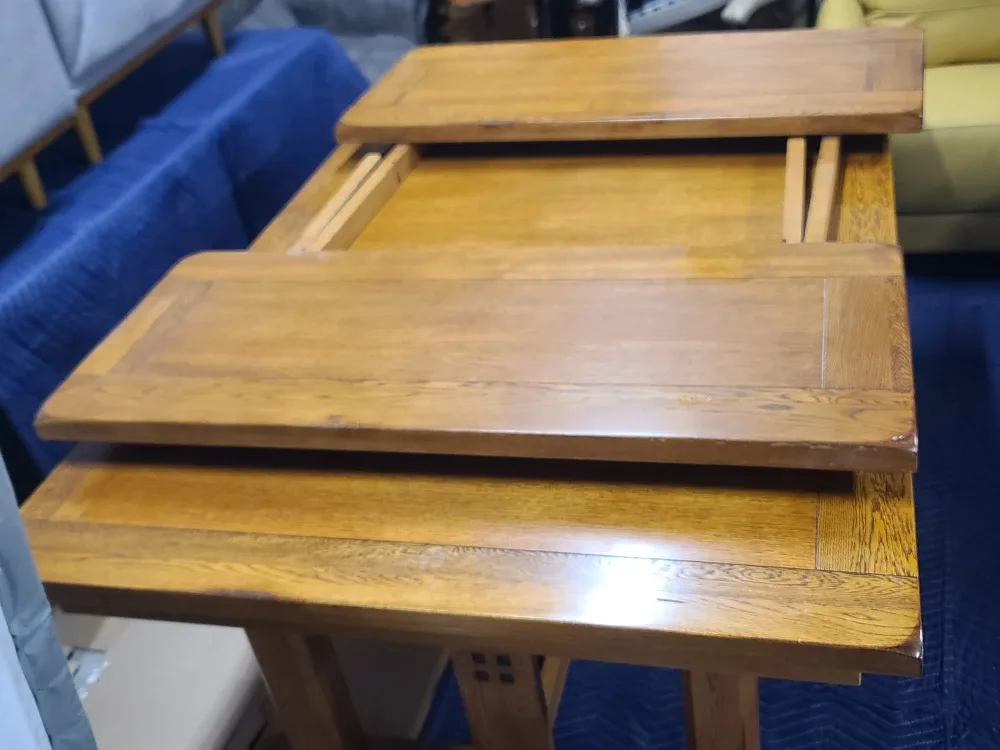 OAK DINING TABLE WITH EXTENSION AND 6 CHAIRS image indicator(2)