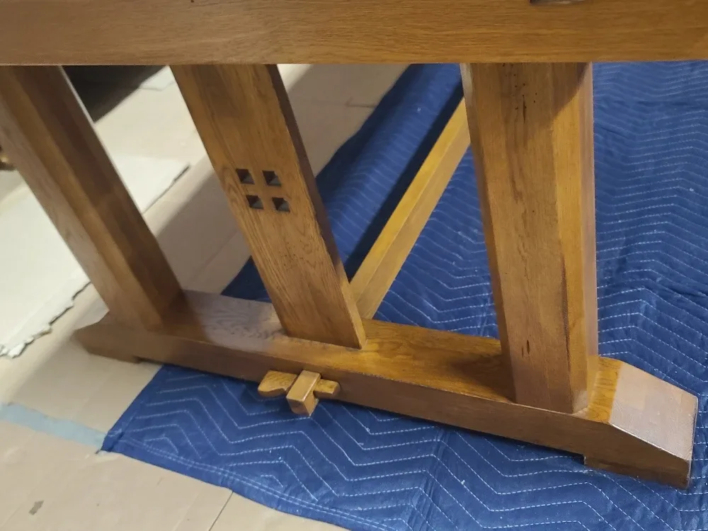 OAK DINING TABLE WITH EXTENSION AND 6 CHAIRS image indicator(6)