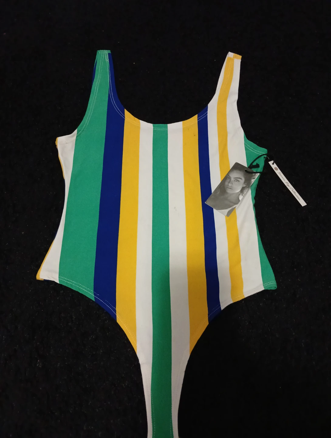 New Striped Bodysuit - Green, Blue, Yellow, White - photo 4