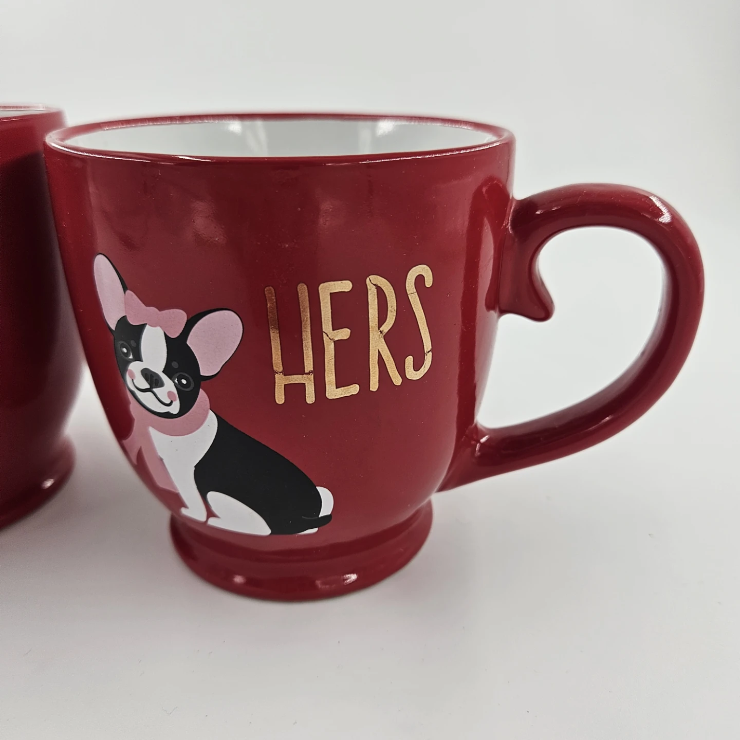 Boston Terrier HIS -HERS  Red Coffee Mugs 16 oz Bulldog Frenchie - photo 2