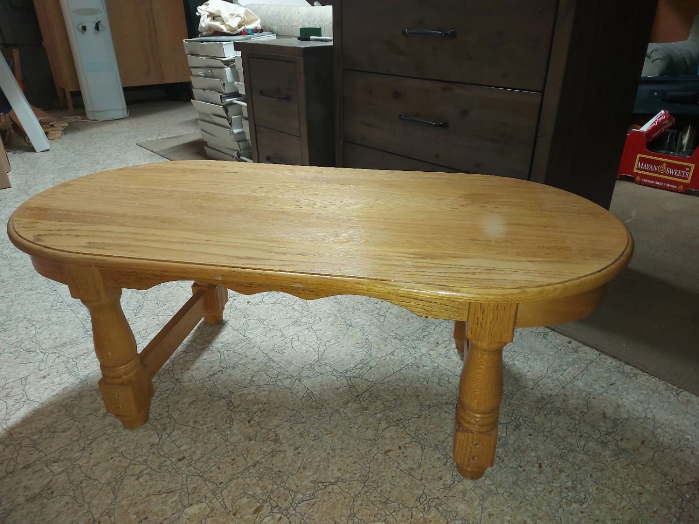 Oval Wooden Coffee Table