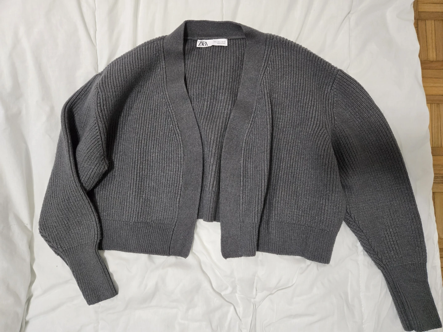 Zara Grey Knit Cardigan - Size L