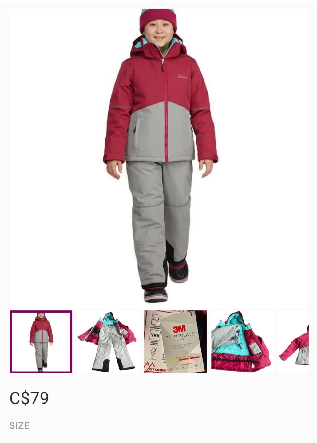 Storm Mountain Kids' Winter Jacket, Size 14 - photo 4