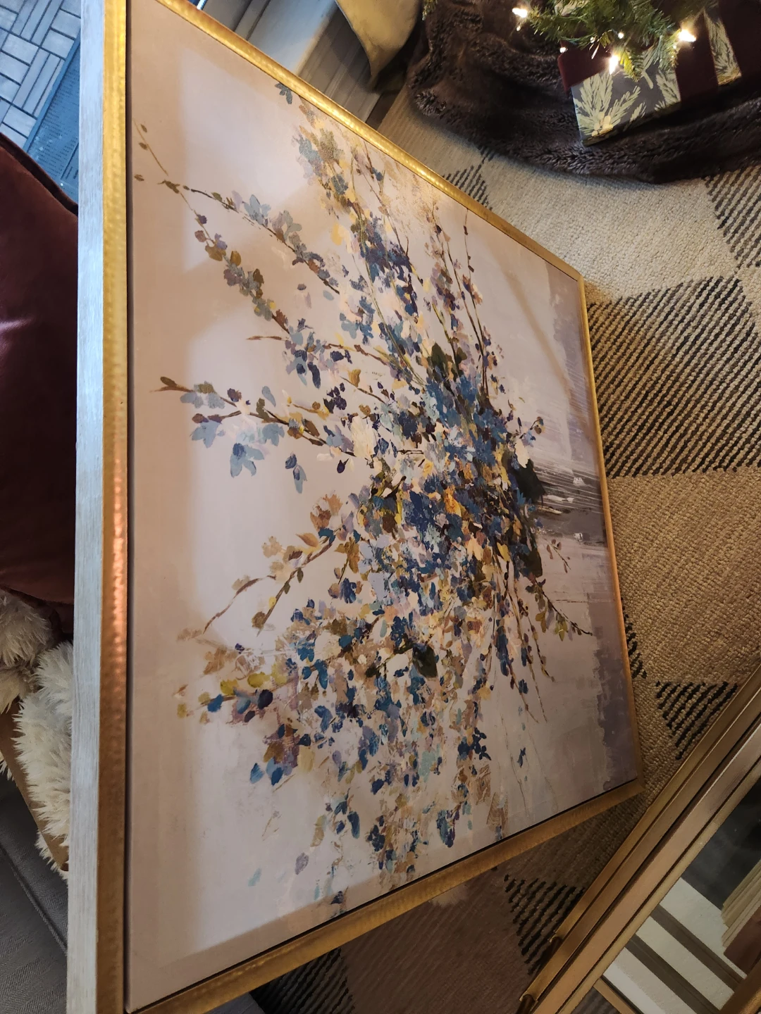 Floral Wall Art with Gold Frame - photo 2