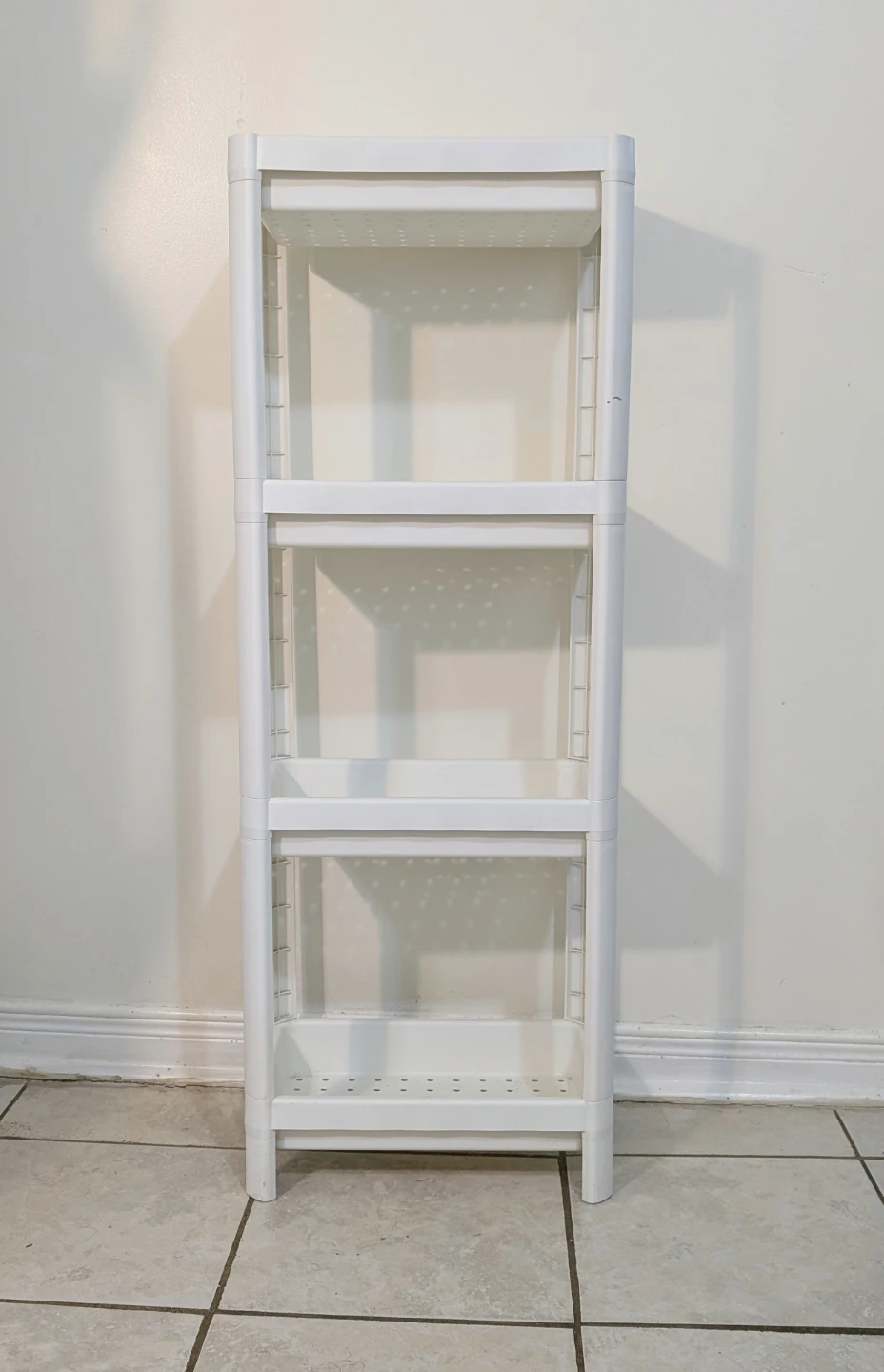 White Plastic 3-Tier Shelf