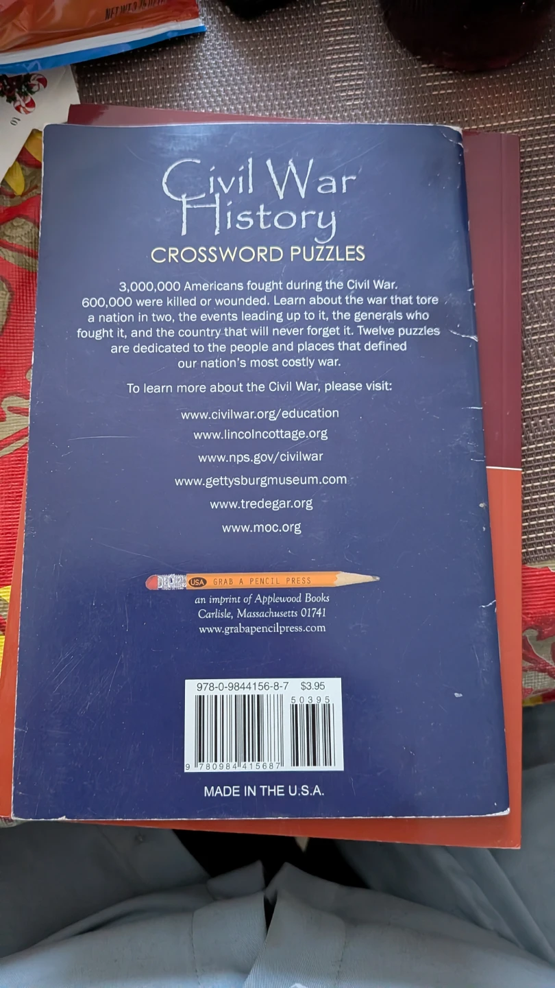 Civil War History Crossword Puzzles Book - photo 2