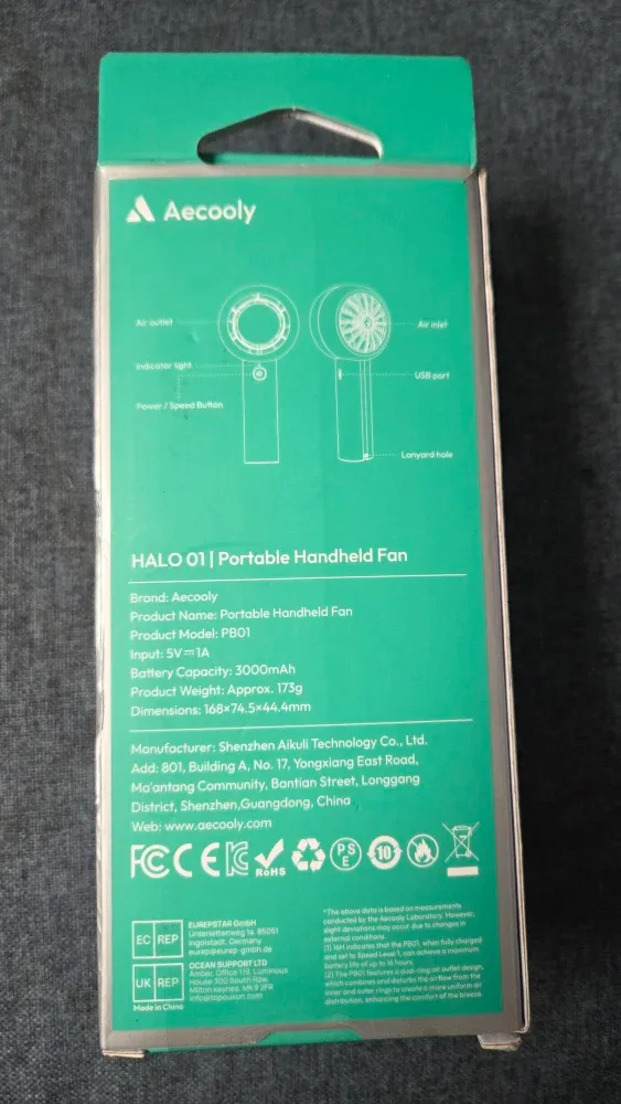 Aecooly Halo 01 Portable Handheld Fan - New! image indicator(4)