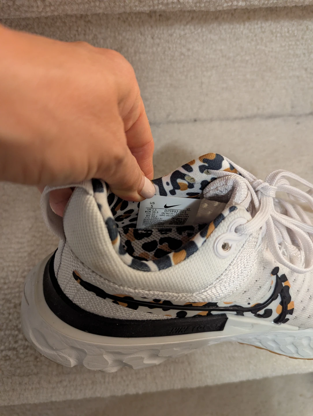 Nike React Infinity Run Flyknit 3 White Leopard US 5 - photo 4
