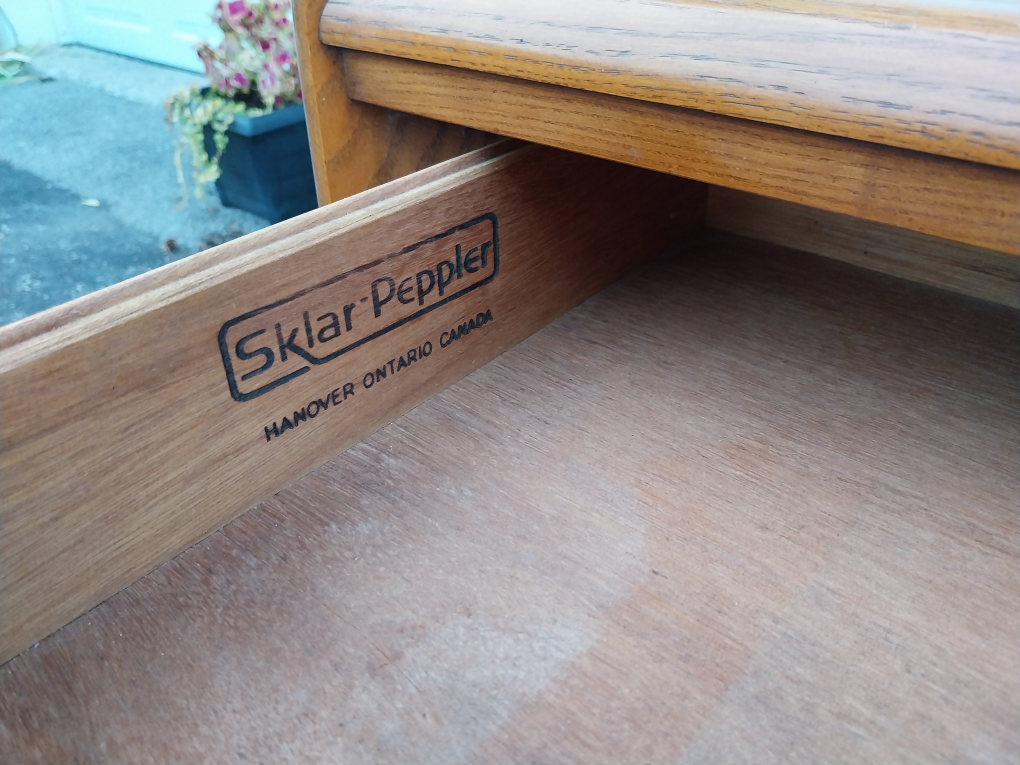Sklar Peppler Oak Wood End Table with Cane Webbing - photo 4