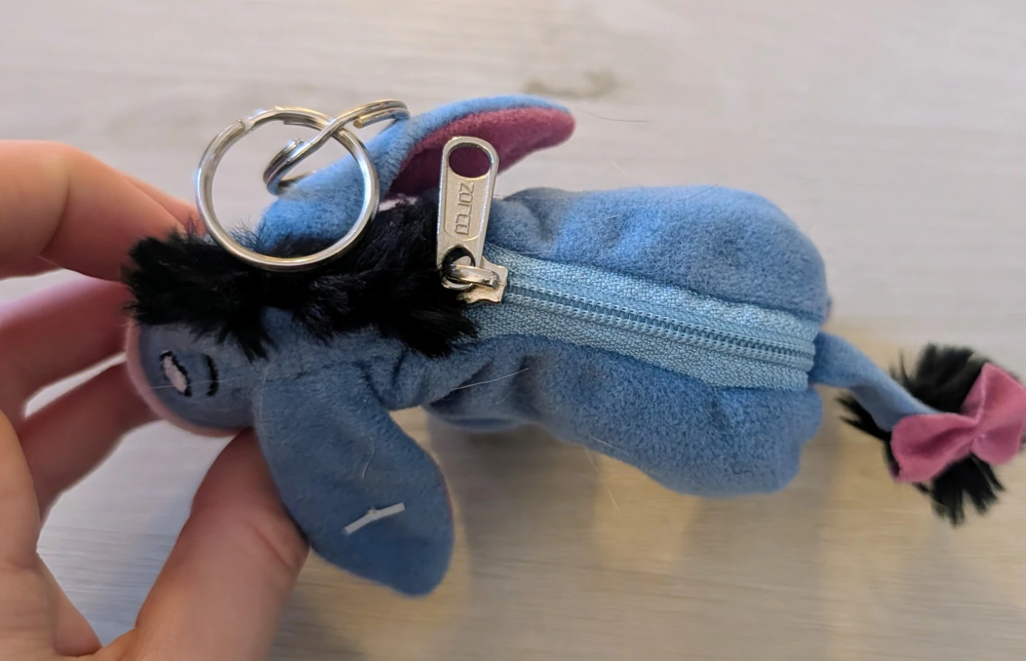Brand New Eeyore Plush Coin Purse Keychain - photo 3