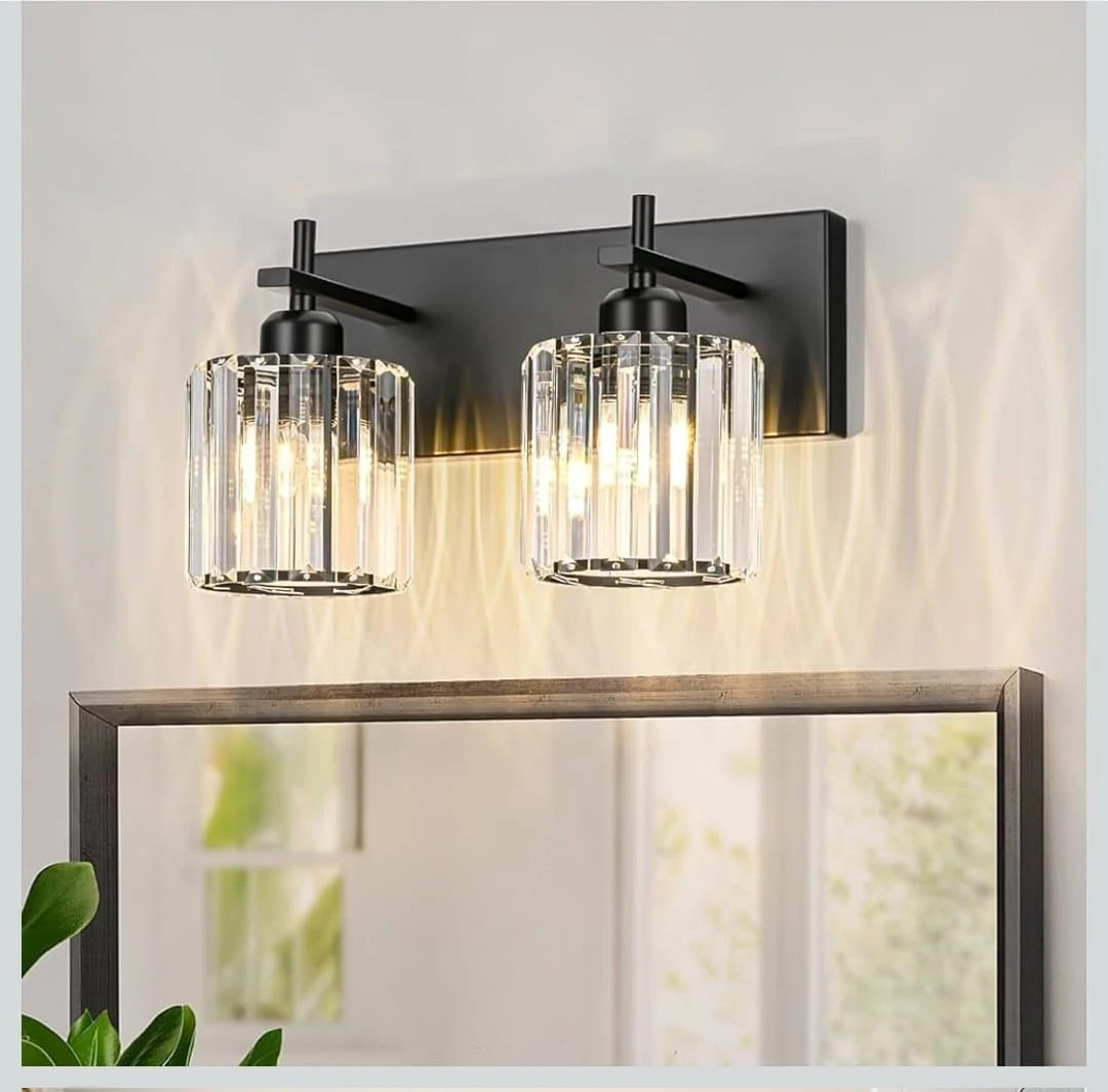 Modern Black 2-Light Bathroom Vanity Light - photo 2