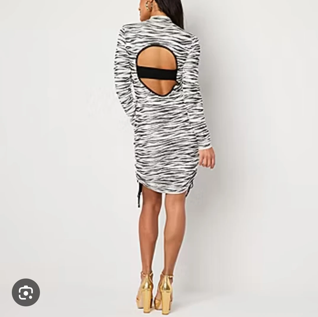 BOLD elements Long Sleeve Dress Zebra Nye Sz Large NWT - photo 3