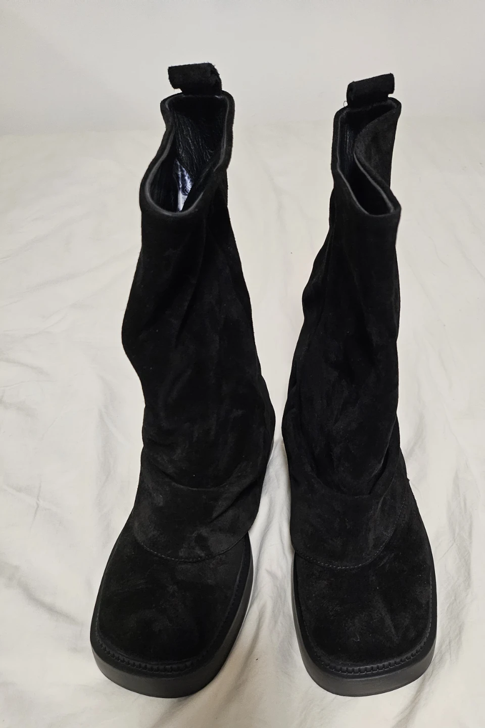 Bronx Black Suede Boots - Size 37