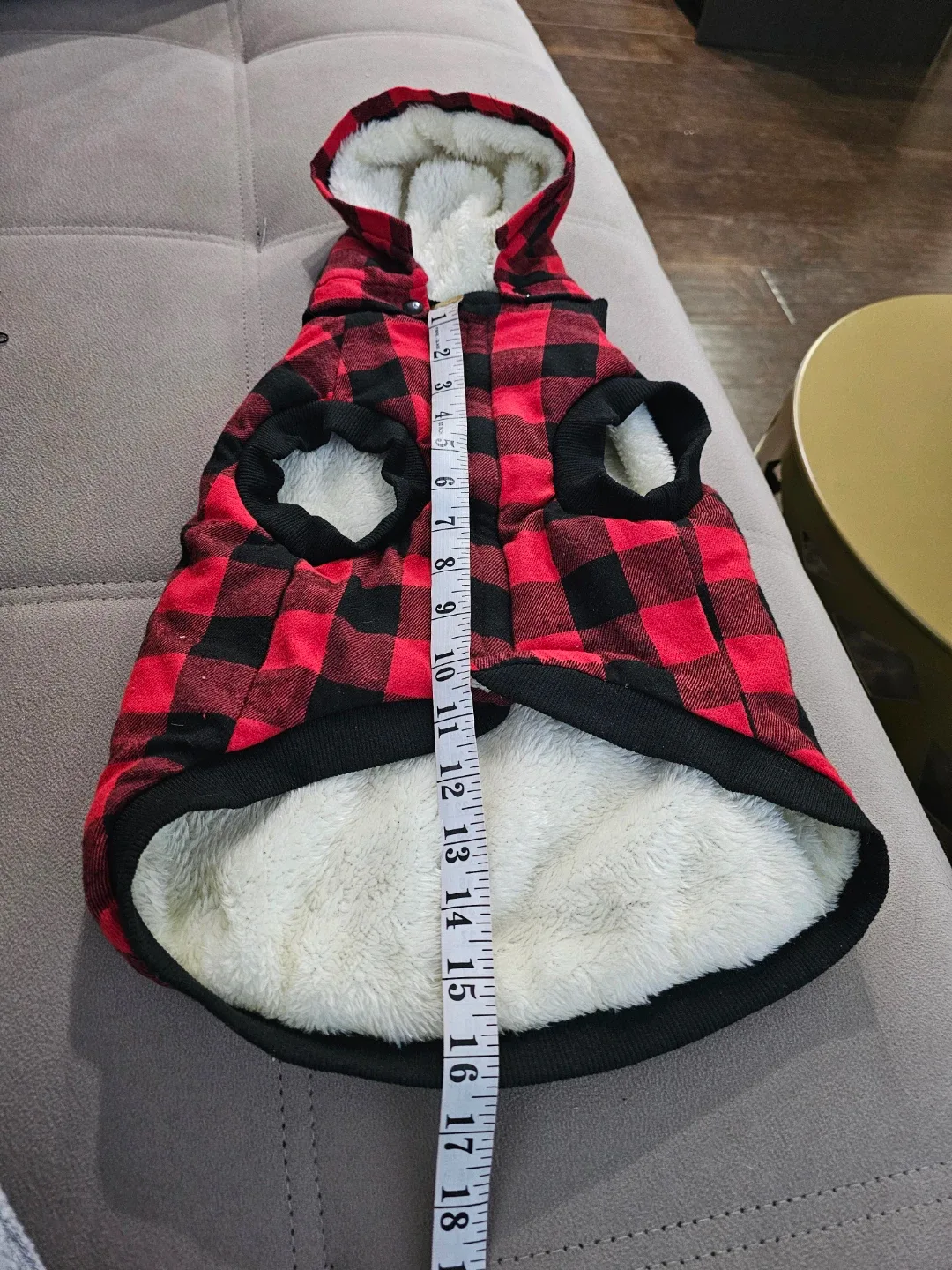 Chirstmas Red & Black Plaid Dog Hoodie