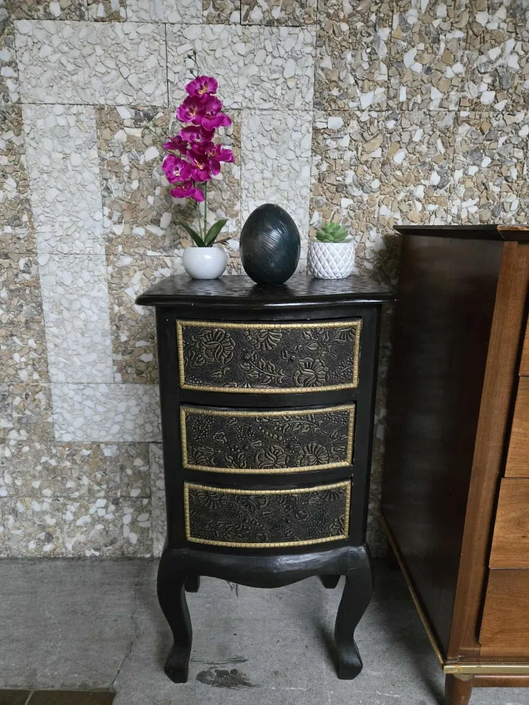 Black 3-Drawer Accent Table