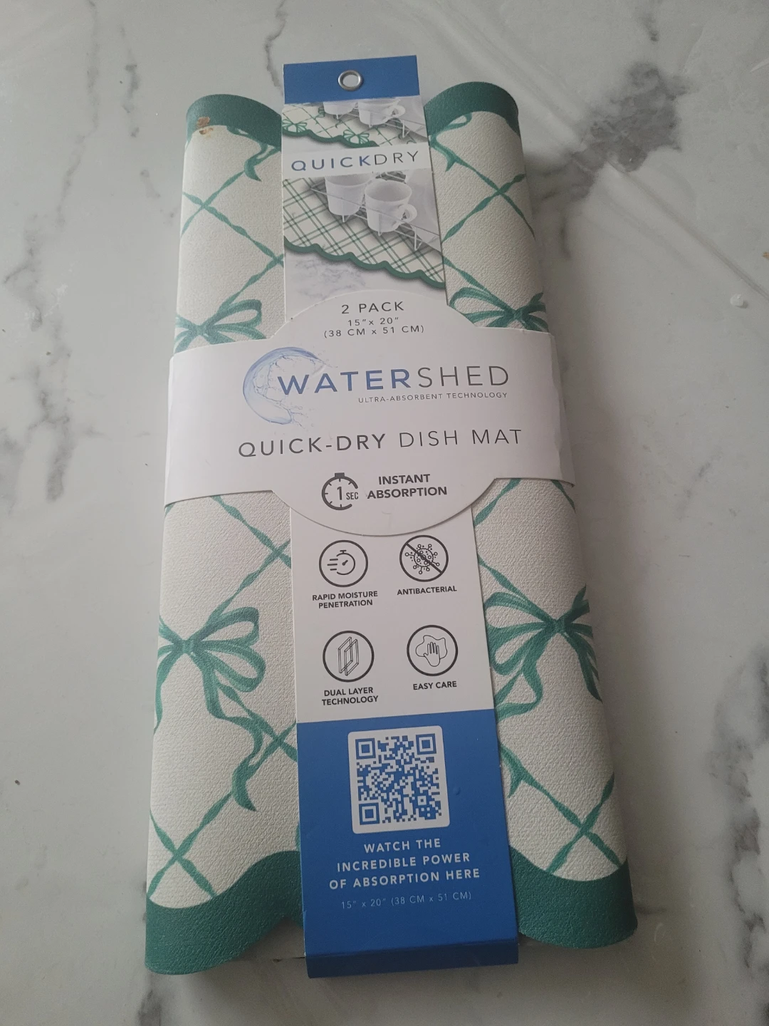 Watershed Quick-Dry Dish Mat - 2 Pack (15" x 20")