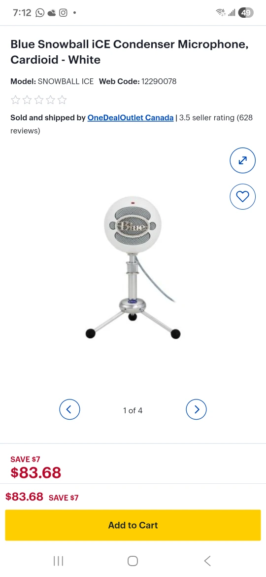 Blue Snowball iCE USB Microphone - White - photo 2