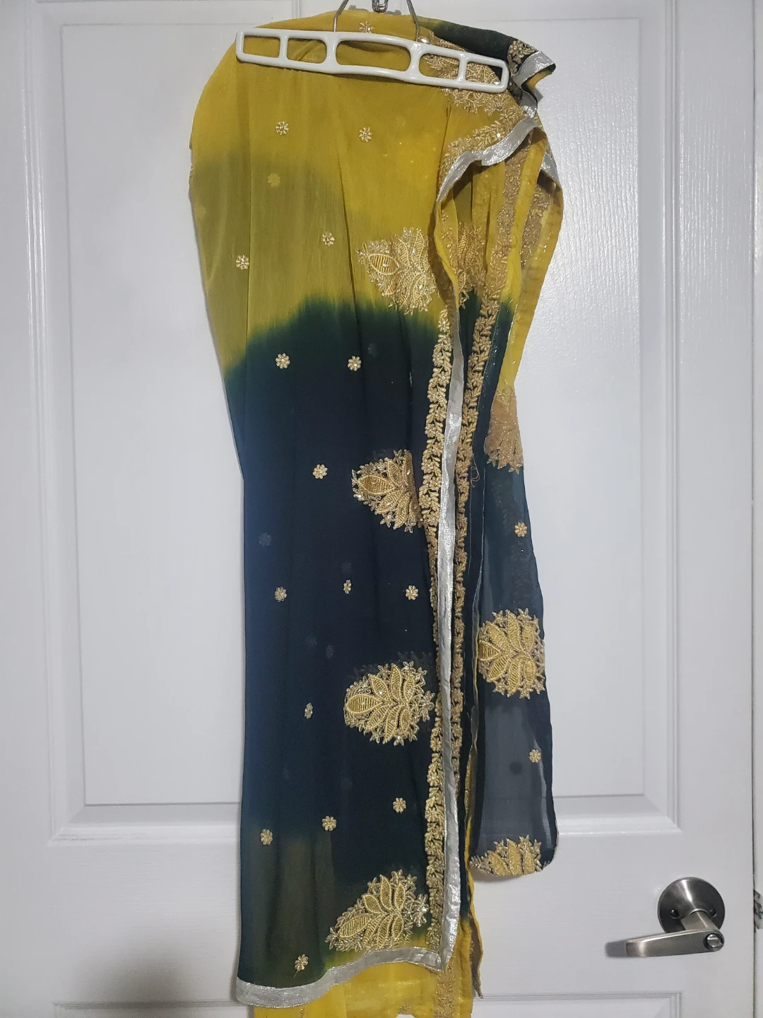 Women's Kurti Set ( tunic and shawl/dupatta)- Yellow & Black - photo 2