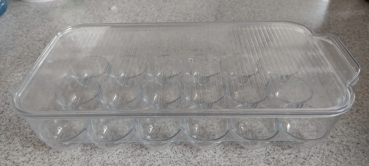 (NEW) Ambergron 18 Eggs Holder for Fridge - Clear #Cleanout image indicator(8)