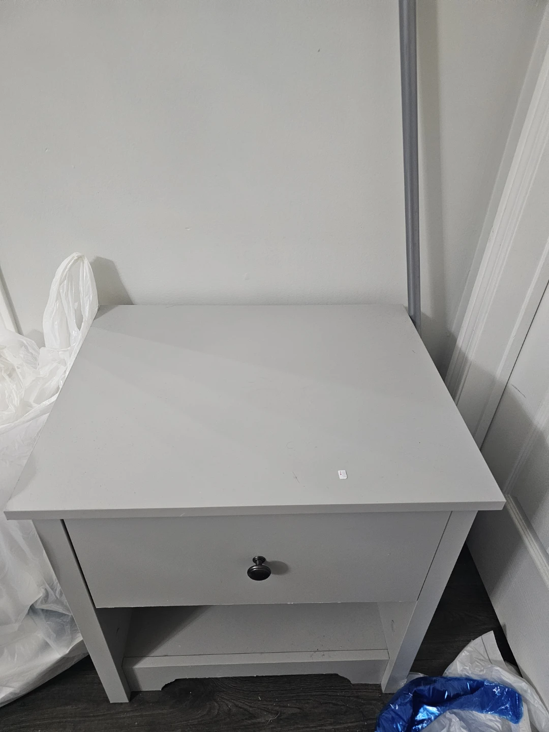 Set of 2 Grey Nightstand with Drawer - photo 2