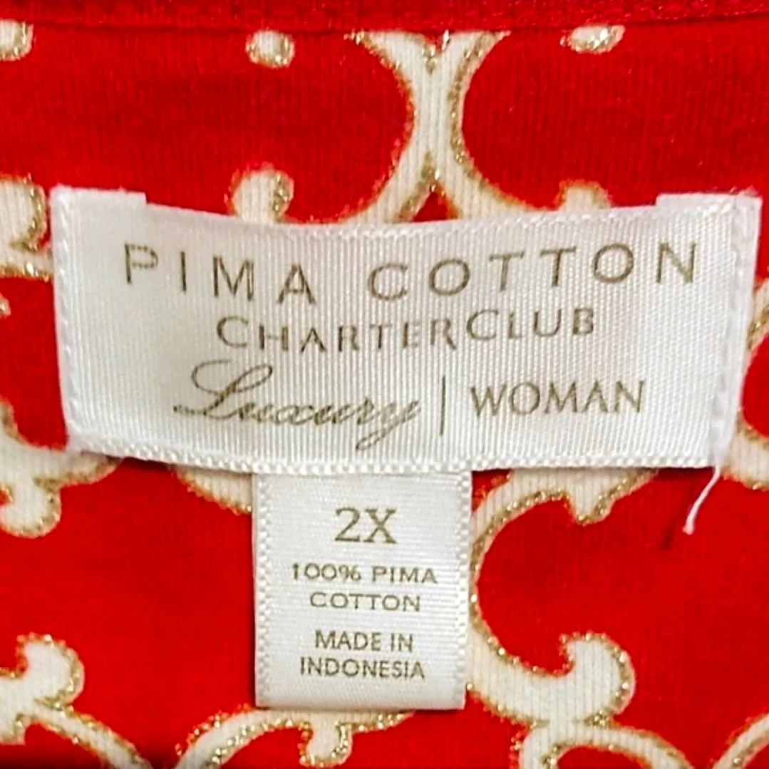 #Cleanout New 2XL Charter Club Luxury Top 100% Pima Cotton image indicator(6)