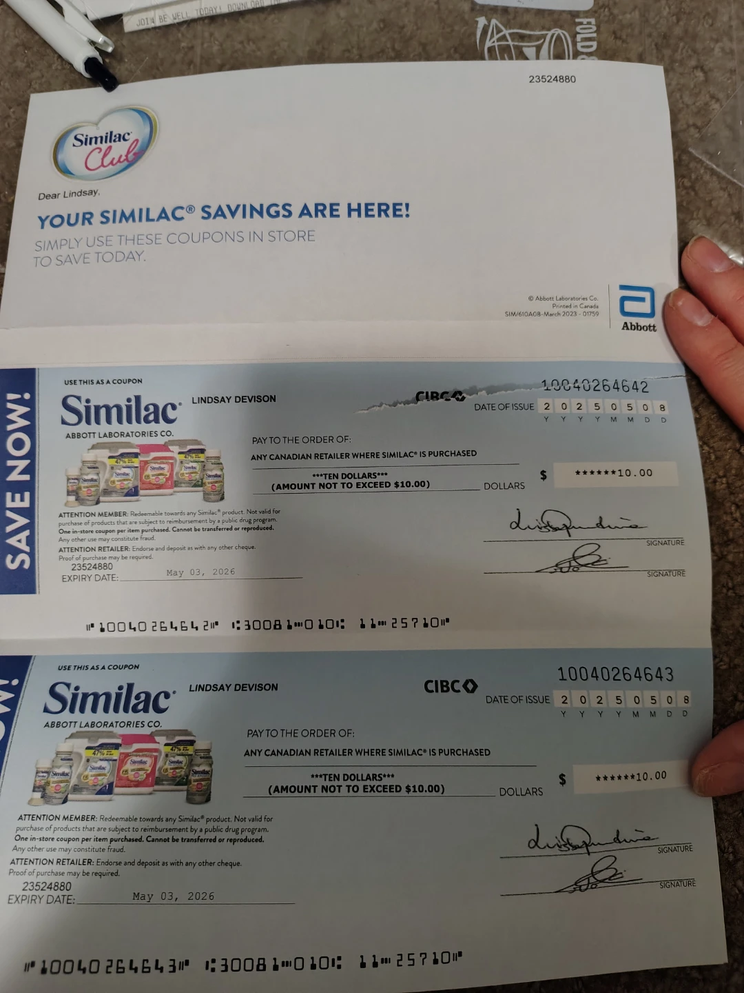 Similac credits 2026 expiry March and may