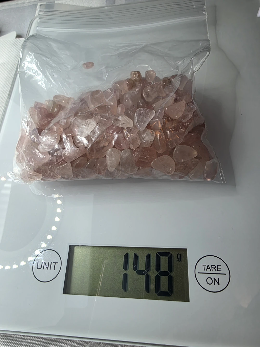 Rose Quartz Crystal chips bag - 148g