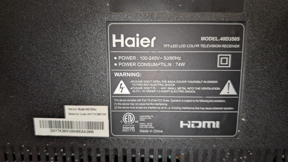 Haier 40D3505 40" HD LED TV #Cleanout image indicator(5)