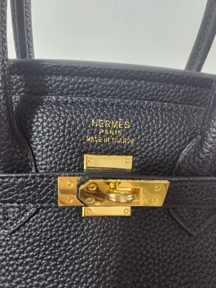 Hermès Paris Black Leather Handbag image indicator(3)