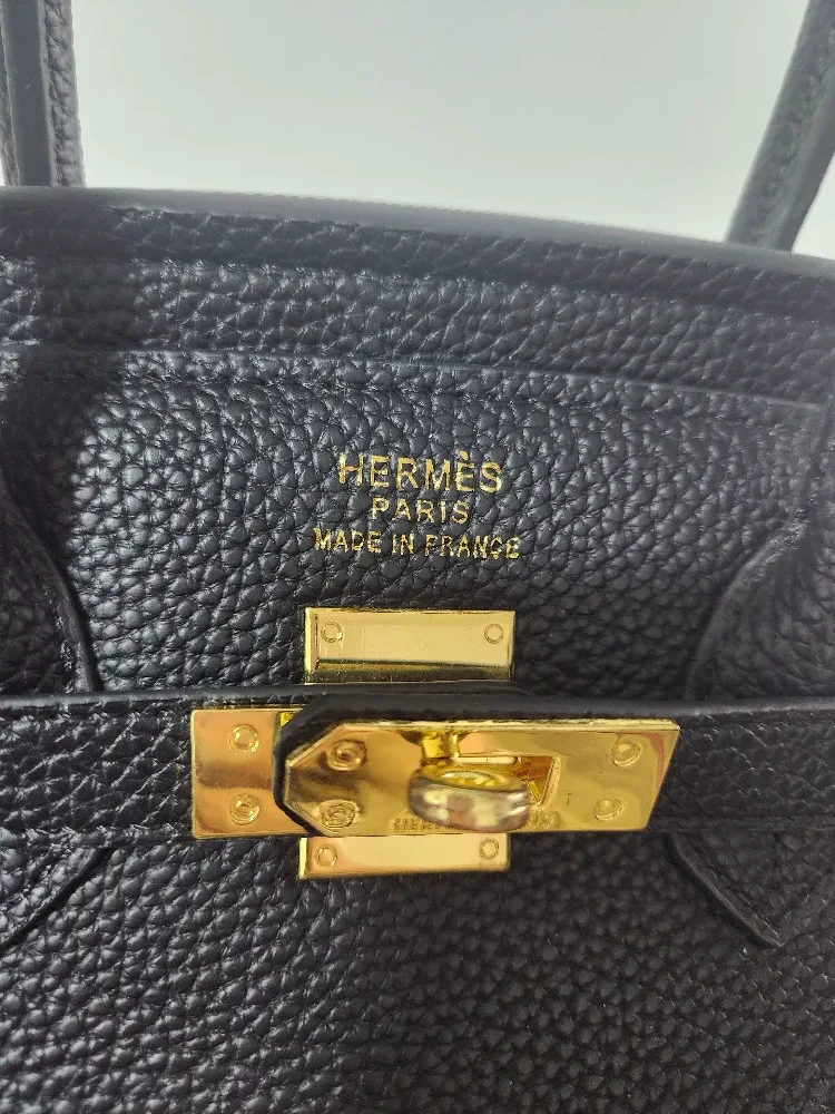Hermès Paris Black Leather Handbag image indicator(4)