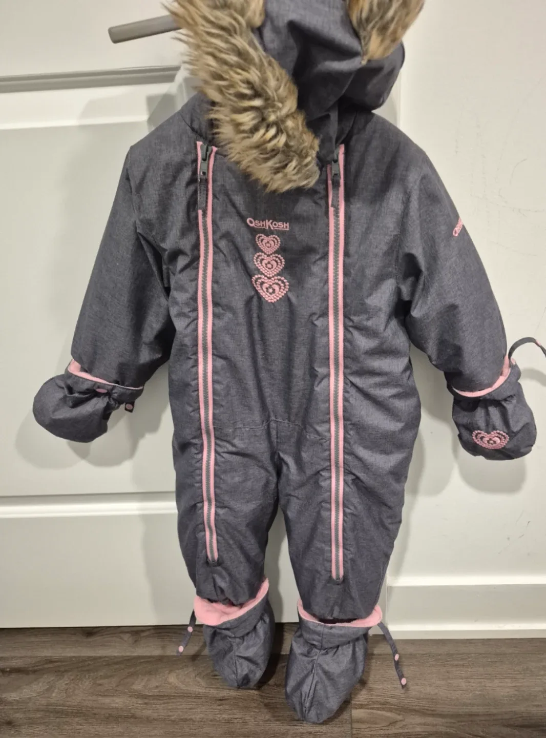 OshKosh B'gosh 18M Snowsuit - Grey & Pink
