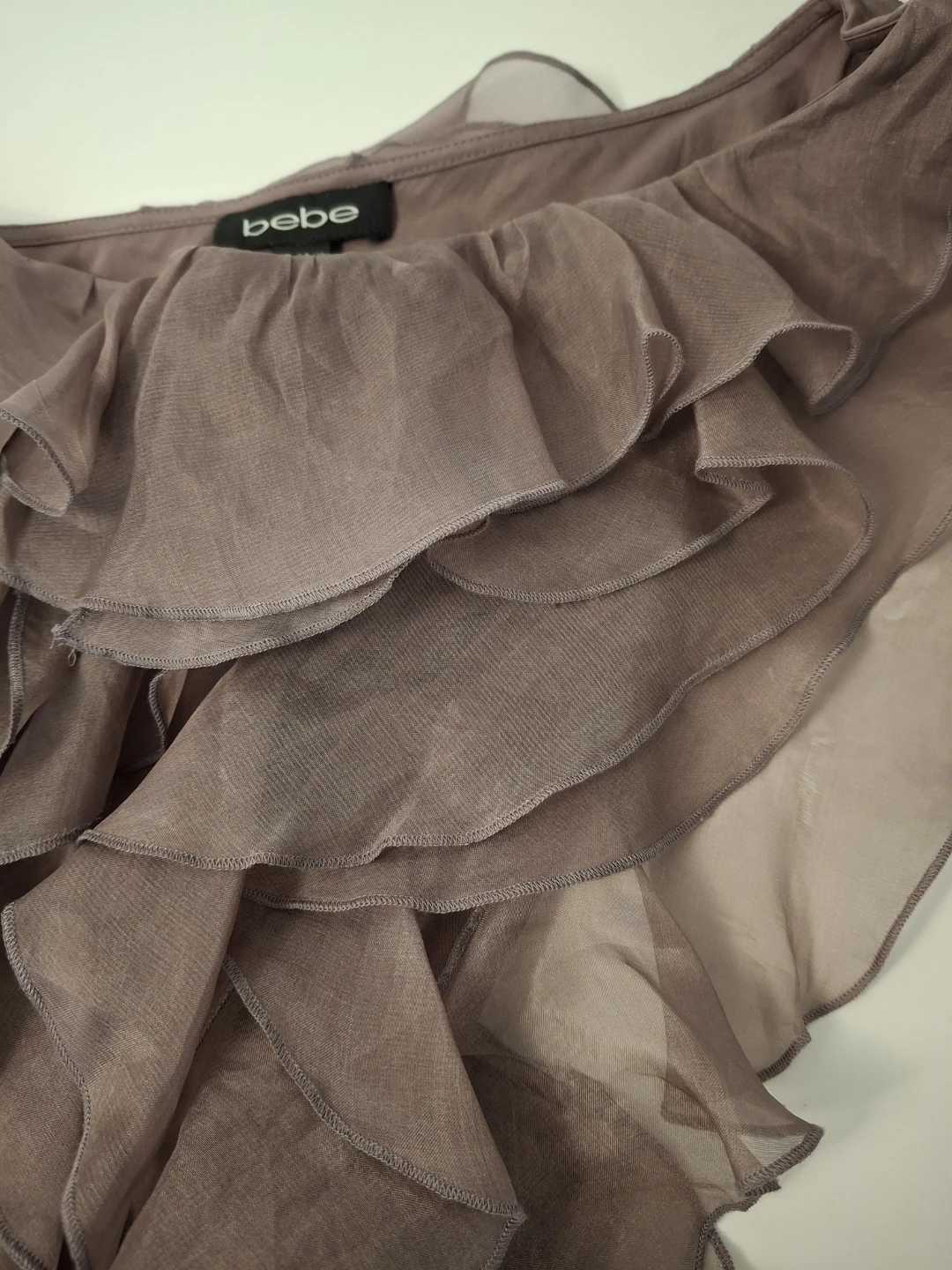 Bebe 100% Silk Ruffle Top - photo 5